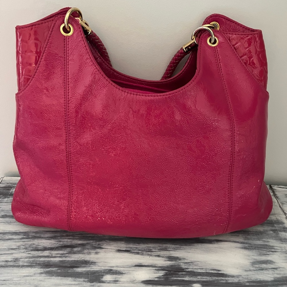 Excellent Like New Condition! Lilly Pulitzer Hot Pink Patent Leather Tote Bag